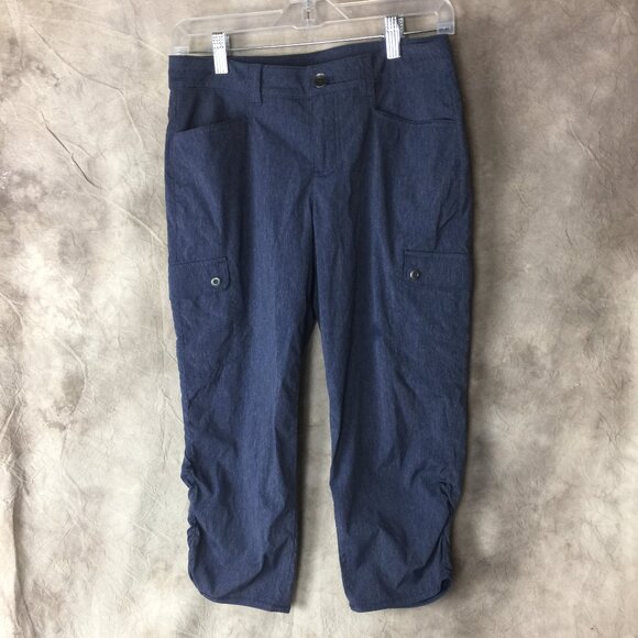 Eddie Bauer Blue Nylon Blend Microfiber Stretch Capri Cargo Pants Utility 4 - Picture 12 of 12
